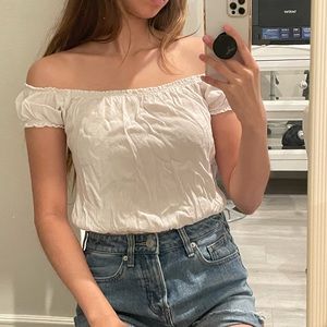 Brandy Melville White Rio Top